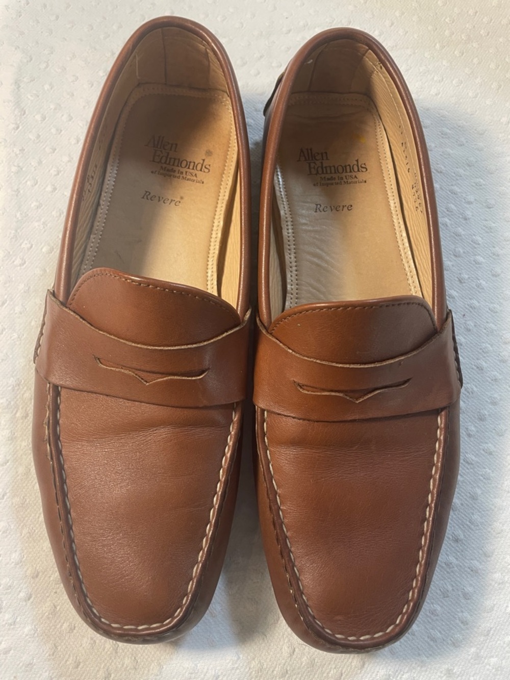 Allen Edmonds Tan Leather Penny Loafers  driving shoe men’s 11D